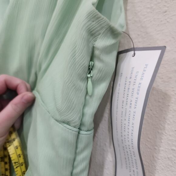 J.Crew Pleated Sleeveless Fit & Flare Dress With Pockets Lime Green Size 4 - Picture 9 of 9